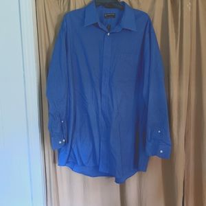 Stafford Blue Pinstripe Long Sleeve Dress Shirt